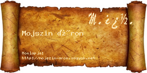 Mojszin Áron névjegykártya