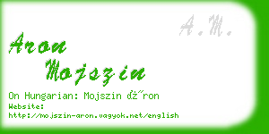 aron mojszin business card